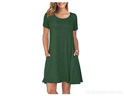Casual Minic Dress Rock Damen Kurzärmelige T-Shirt Kleid Krawatte-Farbstoff Blumenrundhals-Taschenrock (Color : Green Size : X-Large)