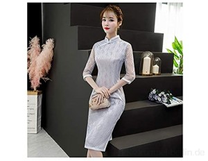 HLMJ Chinesische Frauen-Spitze Qipao Sexy Verschüttetes Cheongsam Kragen Neuheit chinesischen Kleid-Elegante Dame-Partei-Kleid (Color : Style 14 Size : S.)