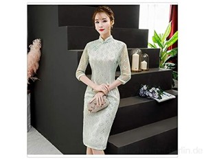 HLMJ Chinesische Frauen-Spitze Qipao Sexy Verschüttetes Cheongsam Kragen Neuheit chinesischen Kleid-Elegante Dame-Partei-Kleid (Color : Style 13 Size : 3XL.)