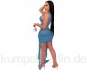 JQAM Damen Frühlings- und Sommerkleider ärmellose Bodycon-Riemen Hohe Stretch-Nachtclub Sexy Mesh Kleid (Color : Blue Color Size : XXXXX-Large)