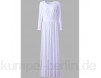 T-ara Modischer Stil Anmutige Frauen Oansatz Langhülse Feste Farbe Hohe Taille Weich und bequem (Color : White Size : S)