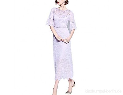 T-ara Modischer Stil Damen Wasserspitze Spitze Langzeige Set Exquisite Damenkleid Weich und bequem (Color : Purple Size : L)
