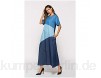 T-ara Modischer Stil Frauen Mühelose Mode Denim Kontrastfarbe Retentive Kleid Weich und bequem (Color : Blue Size : XXL)