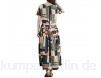 T-ara Modischer Stil Geblühte druckte unzureichende Hülse Oansatz Loses Saumkleid für Frauen Weich und bequem (Color : Green Size : XL)