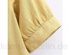 T-ara Modischer Stil Mode Frauen Solide gelbe Denim Togy Myopic Hülse Tunika Damen Schule Stil Kleid Weich und bequem (Color : Yellow Size : L)