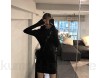 YUNCHENG Gestrickte heiße Mädchen Kleid Frauen Frühling Herbst 2021 Neue Taille Abnehmen Kurzer Rock Temperament Slim Hüftrock (Color : Black)