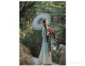 YUNGYE Style Hanfu Anzug Chinesische Traditionelle weibliche Kleidung Song Dynastie Frauen Elegant Qi Yao Dreiteiliges Set Festival Kleid (Farbe: Blauer Anzug Größe: XL)