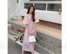 Zzx Mode Anzug Weibliche 2021 Sommer Neue französische Blumen Sleeveless Hosenträger Rock + Zweiteilige Kurzärmelige Bubble Anzug (Color : Pink Size : One Size)
