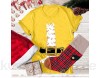 Adamoka Weihnachten Damen T-Shirt Kurzarm Lustig Training Weihnachtsmann Muster Xmas Kurzarm Shirt Christmas Bluse Tops(Nur Shirt)