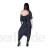 EUG Fashion Damen Trendige Oberteile Plus Size Kurze Ärmel Schwarz Loose Fit Cowl Neck Elegant Harem Set