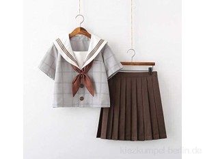Kashincj Japanische Schüler Uniformen Lattichanime Matrosenanzug Shirt + tie + Rock Uniformen JK Navy Stil Kurzarm (Farbe: langärmelige Anzug Größe: XL) (Color : Short Sleeve Size : Medium)