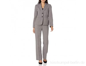 Le Suit Damen 2 Button Notch Collar Seamed Glazed Melange Pant Suit Businessanzughosen-Set perlgrau 46