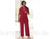Spitze Mutter der Braut Hosenanzug Kleid 3 Stück Elastische Taille Hosen Set für Hochzeitsgäste - Pink - 48