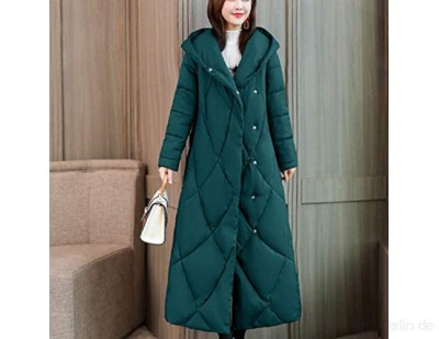 YUTRD Baumwolljacke Damen Winter warme Jacke Schlanke einfarbige Dicke Kapuzenjacke (Color : B Size : XX-Large)