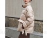 YUTRD Kurze weiße Enten-Daunenjacke für Damen Winter-Stehkragen lockere Daunenjacke warme Damenjacke (Color : Brown)
