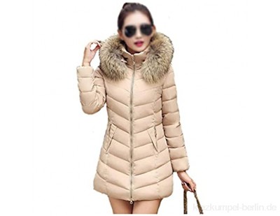 YUTRD Winter warme Daunenjacke Damen Mittellanger Mantel Kapuzenmantel Damenbekleidungsjacke (Color : B Size : Large)