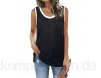 Damen Tank Tops Sommer Loose Fit Color Block Lässige U-Ausschnitt Ärmellose T-Shirts