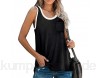 Damen Tank Tops Sommer Loose Fit Color Block Lässige U-Ausschnitt Ärmellose T-Shirts