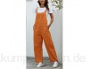 Maeau - Langer Overall für Damen lässig ärmellos für den Sommer mit Taschen für Damen Sommer einfarbig für Arbeit Verabredung Party Orange