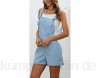 Maeau - Latzhose für Damen lässig Sommer kurze Overalls elegant mit Taschen ärmellos einfarbig Alltagskleidung für Reisen Outdoor Blau