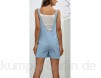 Maeau - Latzhose für Damen lässig Sommer kurze Overalls elegant mit Taschen ärmellos einfarbig Alltagskleidung für Reisen Outdoor Blau