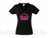 Bauherrin - Damen T-Shirt mit V-Ausschnitt als Geschenk zum Richtfest | zur Einweihungsfeier | zum Hausbau