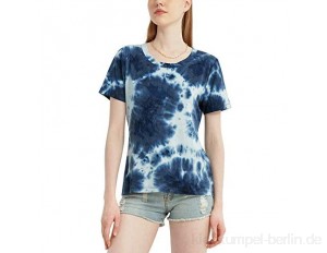 MessBebe T-Shirt Damen Sommer Kurzarm V-Ausschnitt Tie Dye Shirts Casual Basic Einfarbig Tee Tops Lockere Oberteile