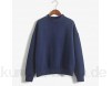 JUTOO Damen O-Neck Solid Color Sweater Rollkragen Langarm Pullover sowie Samt Sweatshirt