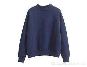 JUTOO Damen O-Neck Solid Color Sweater Rollkragen Langarm Pullover sowie Samt Sweatshirt