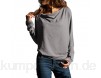 ECOTISH Damen Langarmshirt Sweatshirt mit Wasserfallausschnitt Ausschnitt Oversize Hemd Jumper Bluse Tops Pullover