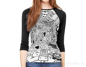 Henrnt Die Antwoord Shirt Teen Girl Damen Raglan Bluse 3/4 Arm T-Shirt Bluse Top Round Neck T-Shirt Baseball Shirt