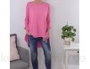 Italy Fashion Damen Langarmshirt| Vokuhila Basic T-Shirt| Baumwollshirt Layer Tunika