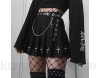 DINGJIUYAN Punk Cross Print Dark Mini Röcke Kette Gürtel Schwarz Uniform Faltenrock Gr. 40 1-black Skirt With Chain Belt