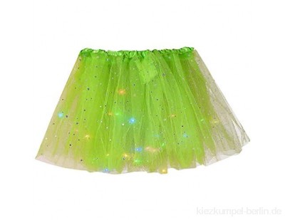 Kviklo Damen Mini Tutu LED-Licht Petticoat Elastische Taille Tanzender Rock