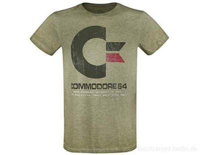 Commodore 64 C64 Logo - Vintage Männer T-Shirt grün meliert Fan-Merch, Gaming, Retrogaming