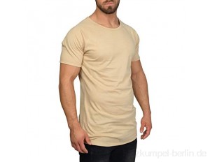 Herren Slim Fit T-Shirt mit Rundhals Ausschnitt - aus 100% Baumwolle - Cooles Basic Männer T-Shirt Oversize - Kurzarm Longshirt - Sleeve Top Lang - Kurzarmshirt