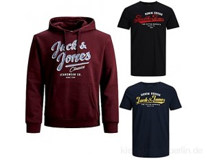 JACK & JONES Herren - Big Size Box 3 teilig - Sweat Hoodie Pullover T Shirt Übergröße Plus Size 3XL 4XL 5XL 6XL 7XL 8XL