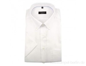 eterna Herren Kurzarm Business Hemd Comfort Fit Oxford BD Classic-Button-Down-Kragen Unifarben 8932.K19L (Weiß, W43, Länge Kurzarm)