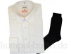 OLYMP Hemd Luxor Modern Fit - weiß, Langarm, Button-Down + 1 Paar hochwertige Socken, Bundle