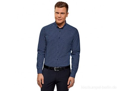 oodji Ultra Herren Bedrucktes Hemd Slim-Fit