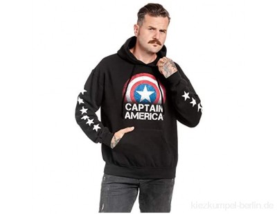 Captain america Stars Männer Kapuzenpullover schwarz Fan-Merch, Filme, Marvel Comics, Superhelden