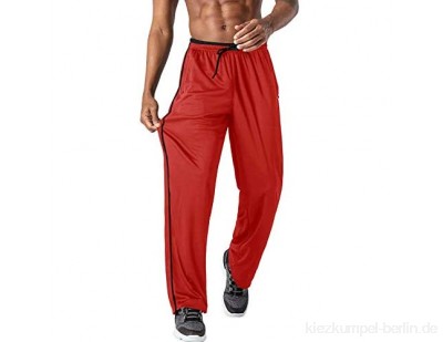 Bnokifin Men\'s Joggers Lightweight Tracksuit Bottoms Open Hem Walking Trousers with Zipper Pockets