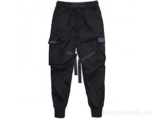 Yuui Herren Casual Harem Jogger Jogginghose Hip Hop Hose Multi-Pocket Cargo Pants