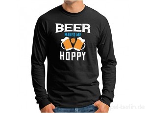 OM3® lustiges Bier Langarm Shirt | Herren | Beer Makes Me Hoppy | S - 4XL