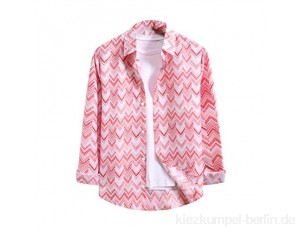 Yowablo Hemd Herren Freizeithemd Bluse Fashion Stripe Print Tops Langarm Casual T-Shirt