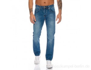 Lorenzo Loren Herren Jeans Hose Denim Jeans Used-Look Regular-Fit W29-W44 L30-L38