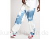 Shownicer Herren Patchwork Jeans Casual Relaxed Fit Jeanshose Denim Hosen Baggy Hip Hop Jeans Hose mit Weitem Bein Straight Leg Vintage Color Block Streetwear
