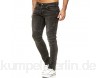 Tazzio Herren Denim Biker-Jeans im Destroyed Look Slim Fit 16517
