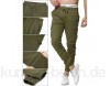ZOEREA Jogger Cargo Herren Chino Jeans Hose Elastische Taille Gürtel mit Taschen