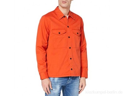 BOSS Herren Loflash Stückgefärbtes Overshirt aus elastischem Baumwoll-Twill mit Logo-Stickerei